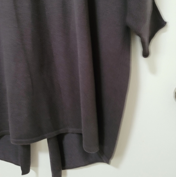 Tahari Charcoal Gray Gunther Dolman Sleeve Cotton Blend Cardigan Size Medium - Picture 12 of 15